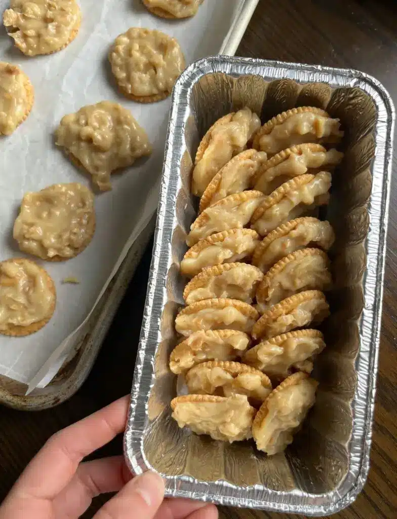 Finished dandy do cookies stacked on a plate ready to be served