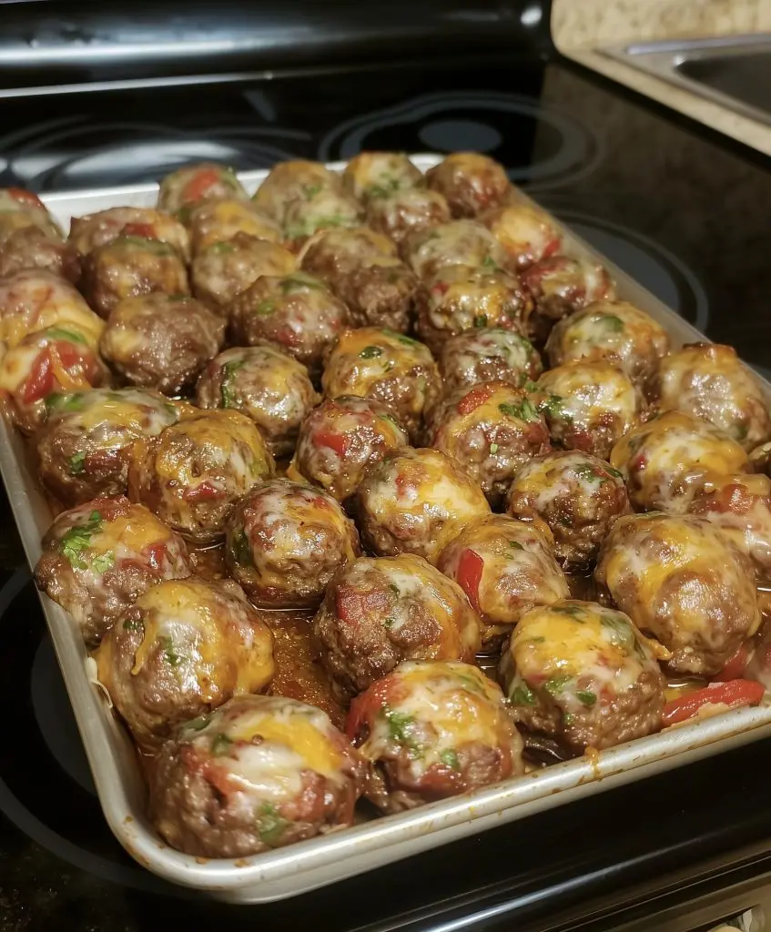 Glazed honey sriracha turkey meatballs served over white rice with green onions