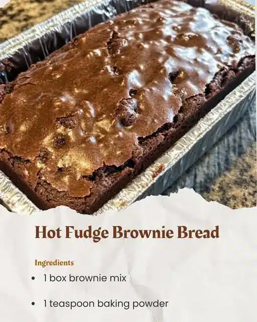 Close up of a thick slice of hot fudge brownie bread showing the fudgy center