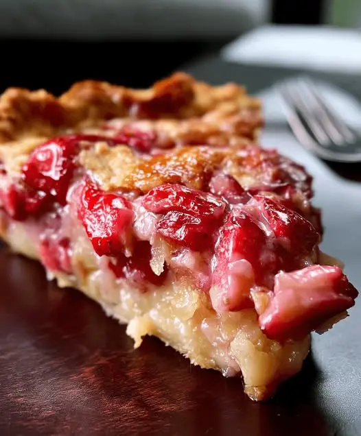 A single strawberry crumble bar being lifted out of the pan with a spatula