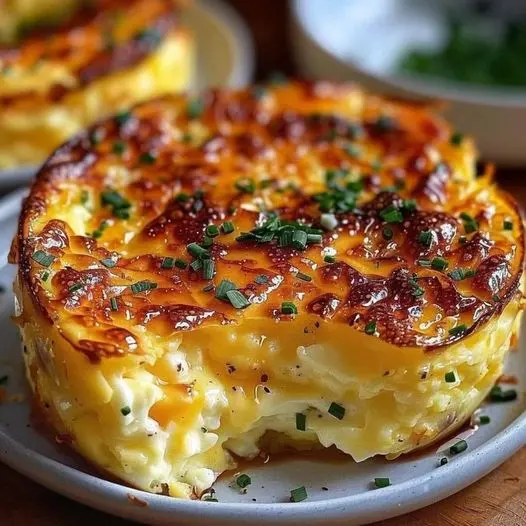 A sliced portion of baked eggs served with avocado and fresh herbs