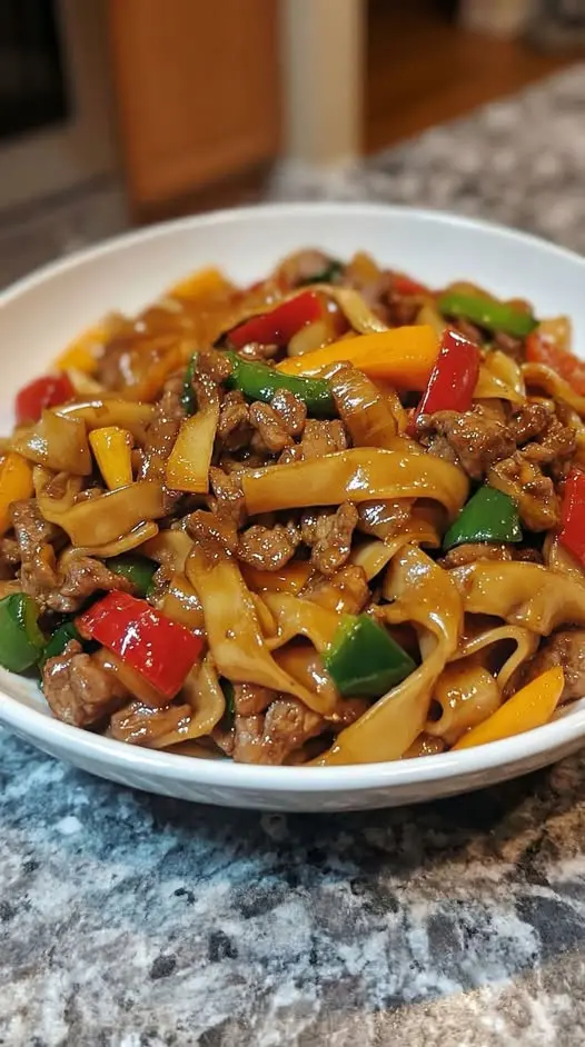 A steaming bowl of beef stew served with a side of crusty bread.