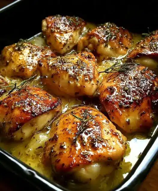 Honey garlic chicken thighs served over white rice with sliced green onions