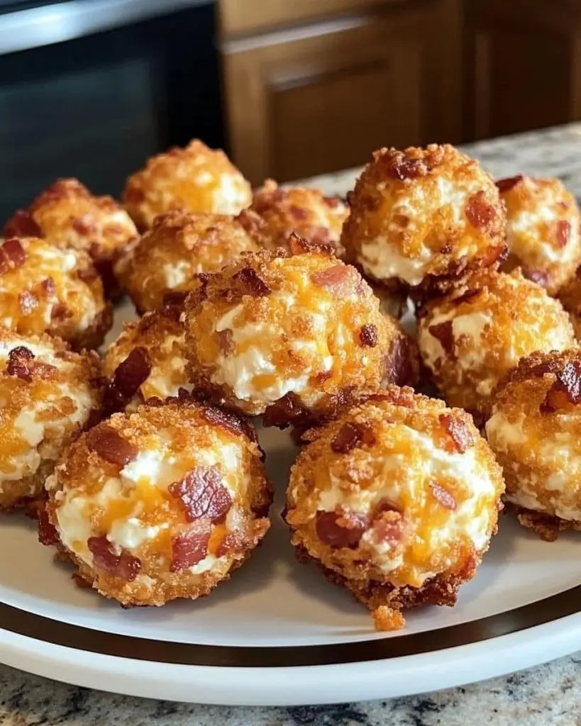 Close up of a single keto bacon cheddar cheese ball with a bite taken out, showing the creamy interior