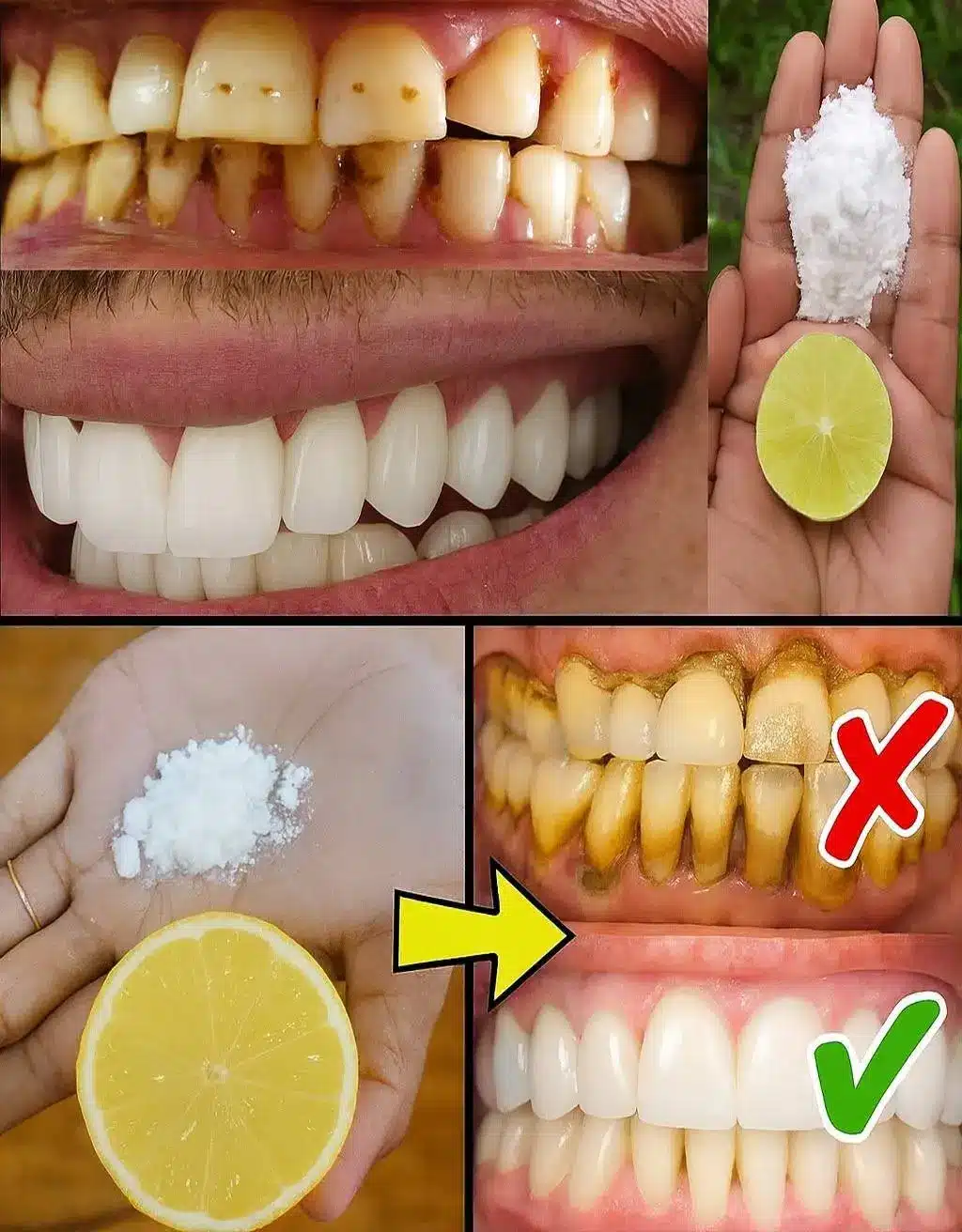 A close up of a person with a healthy bright smile holding a fresh lemon