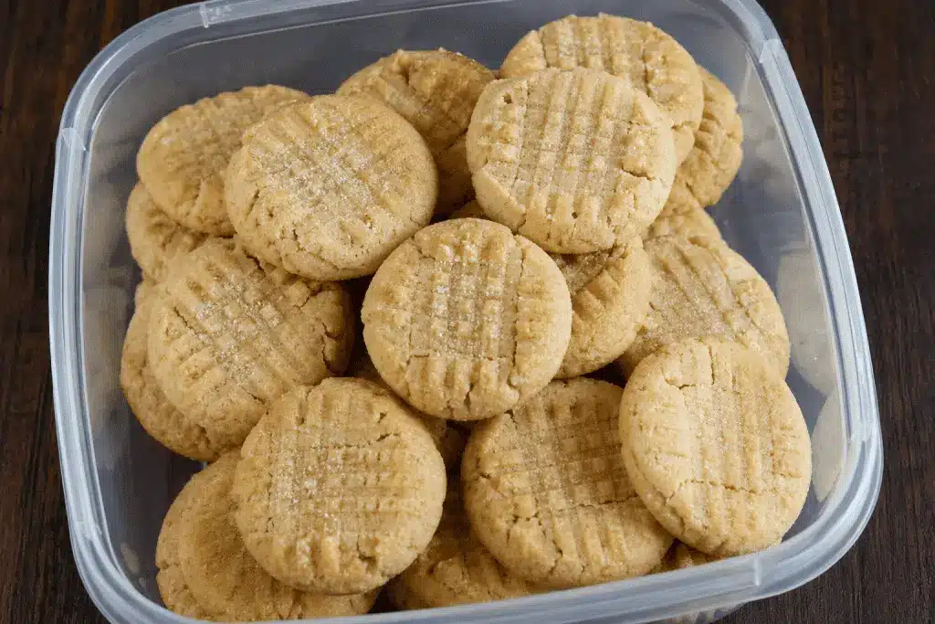 A stack of old-fashioned washboard cookies on a decorative plate