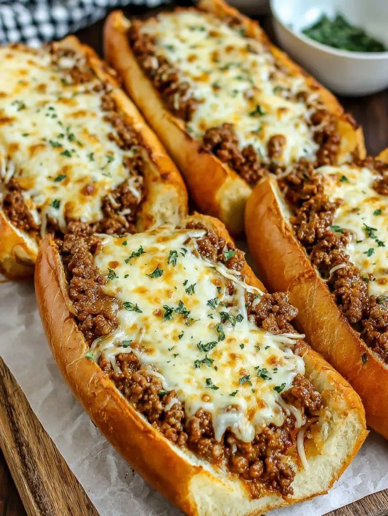 A platter of sliced stuffed breadsticks showing the beef and cheese filling