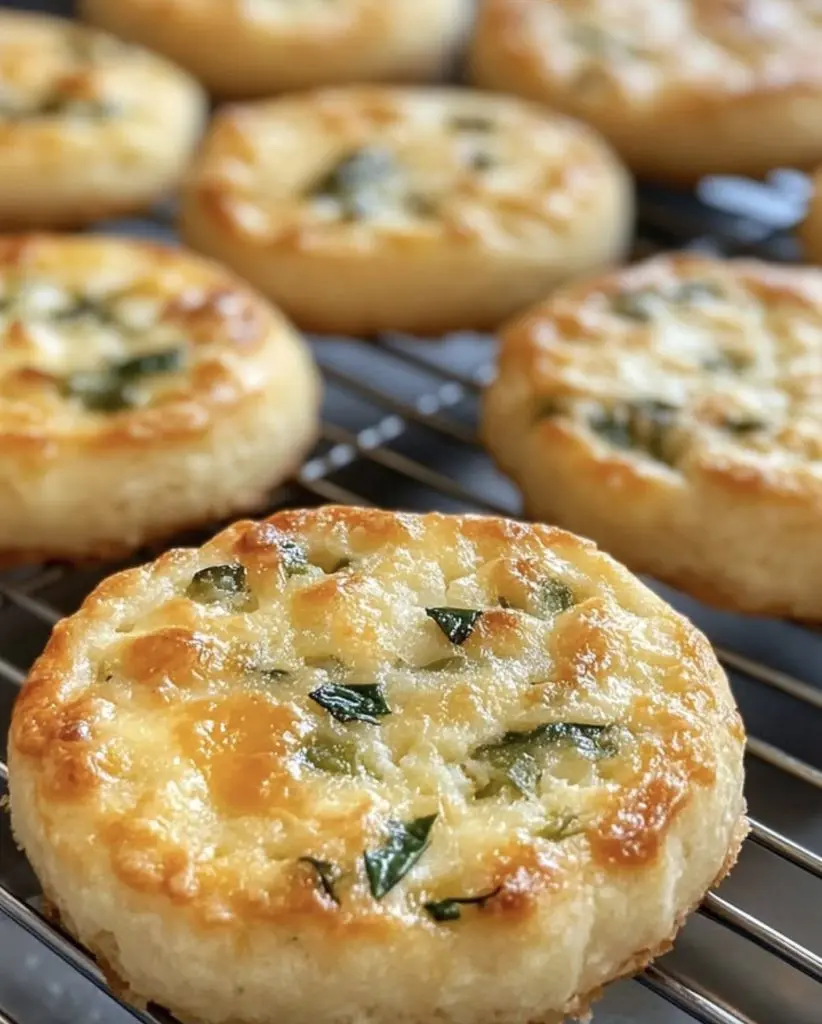 Platter of baked jalapeño cheddar shortbread rounds with fresh garnishes
