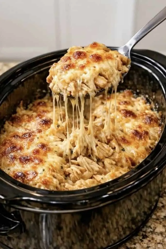 Shredded crack chicken served on a toasted bun with melted cheese