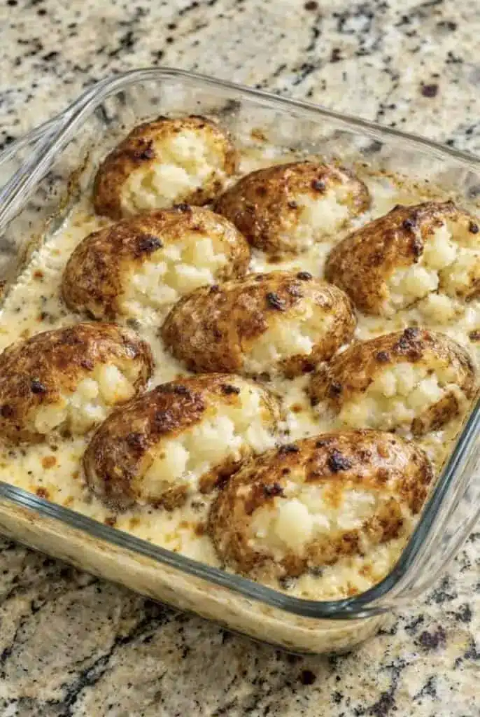 Close up of buttermilk being poured into a fluffy baked potato