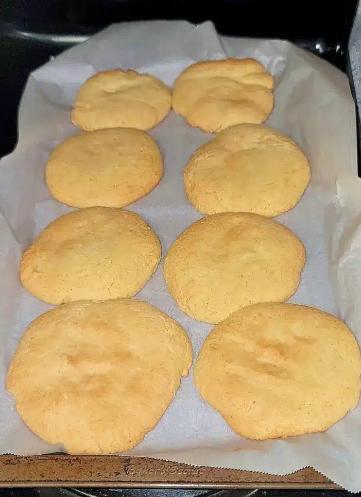 A plate of traditional southern tea cake cookies served with a cup of tea